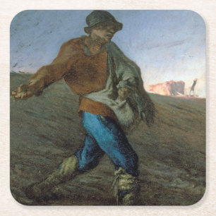 De Sower, Jean-Francois Millet Kartonnen Onderzetters