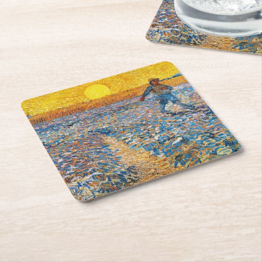 De Sower, Van Gogh Kartonnen Onderzetters (Schuin)