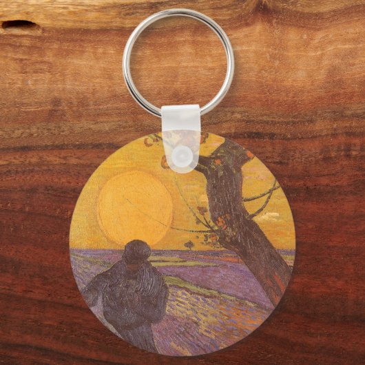 De Sower van Vincent van Gogh, Fine Art Sleutelhanger (Achterkant)