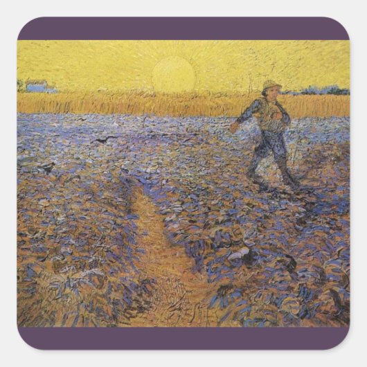 De Sower van Vincent Van Gogh Vierkante Sticker (Voorkant)
