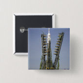 De Soyuz-raket wordt in positie 4 geplaatst Vierkante Button 5,1 Cm (Voorkant /achterkant)
