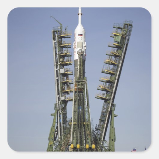 De Soyuz-raket wordt in positie 4 geplaatst Vierkante Sticker (Voorkant)