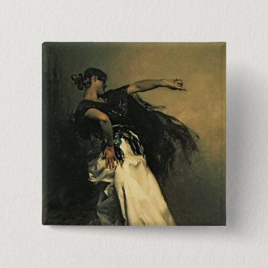 De Spaanse danseres, studie voor El Jaleo, 1882 Vierkante Button 5,1 Cm (Voorkant)