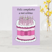 De Spaanse Gelukkige Nicht van de Verjaardag, Kaart (Gele Bloem)