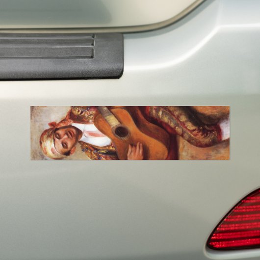 De Spaanse gitarist (door Pierre-August Renoir) Bumpersticker (Op auto)