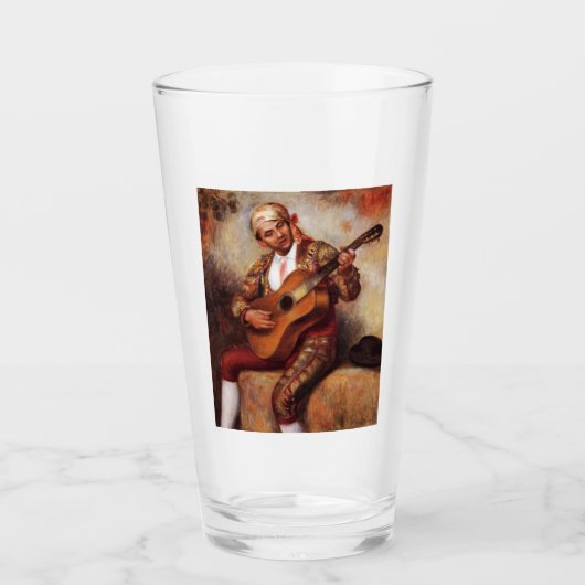 De Spaanse gitarist (door Pierre-August Renoir) Glas (Voorkant)