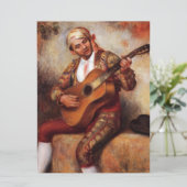 De Spaanse gitarist (door Pierre-August Renoir) Kaart (Staand voorkant)