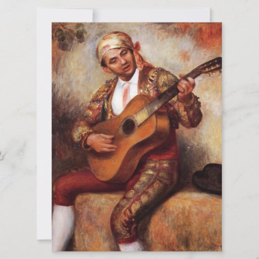 De Spaanse gitarist (door Pierre-August Renoir) Kaart (Voorkant)