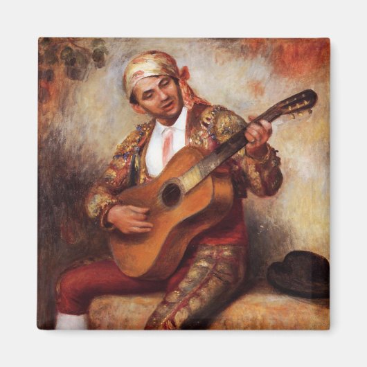 De Spaanse gitarist (door Pierre-August Renoir) Magneet (Voorkant)
