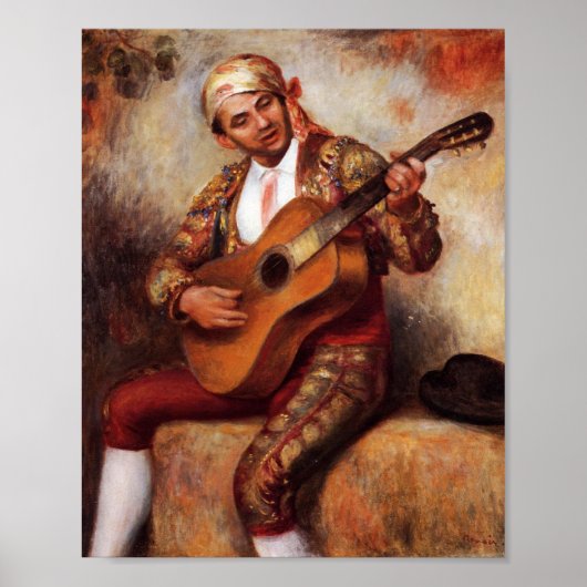 De Spaanse gitarist (door Pierre-August Renoir) Poster (Voorkant)