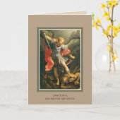 De Spaanse heilige Michaël, het Aartsengel Gebed Kaart (Gele Bloem)