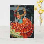 De Spaanse Kaart van de Danser van het Flamenco (Gele Bloem)