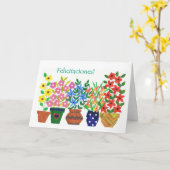 De Spaanse Kaart van de Gelukwensen van "Flower (Gele Bloem)