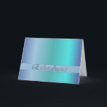 De Spaanse Kaart van de Gradiënt van Gelukwensen<br><div class="desc">Deze kaart heeft een gradiënt oceaan blauw golvend patroon evenals een blauwe streep met de Spaanse uitdrukking: "Enhorabuena."  Deze kaart is een uniek postpunt voor gelukwensen evenals een groot cadeau aan speciaal iemand. U kunt het met enveloppen,  stickers,  briefkaarten,  en zegels ook aanpassen.</div>