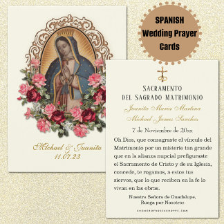 De Spaanse katholieke Guadalupe Wedding Heilige Ka Visitekaartje