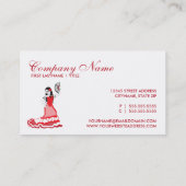 de spaanse suikerschedel dancer : pit rood visitekaartje (Achterkant)