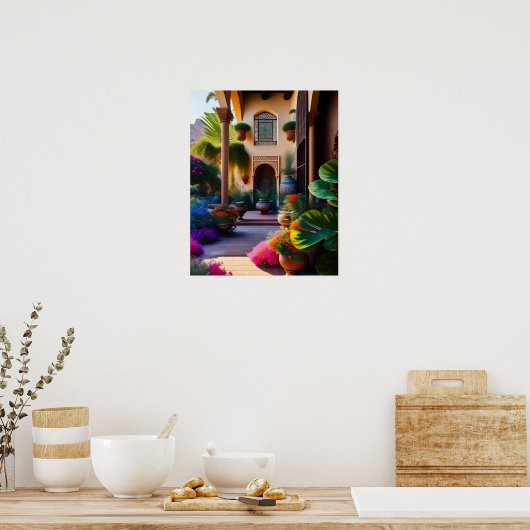 De Spaanse tuinkunst drukt Poster (Keuken)