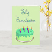 De Spaanse Verjaardag van Cumpleaños van Feliz met Kaart (Gele Bloem)