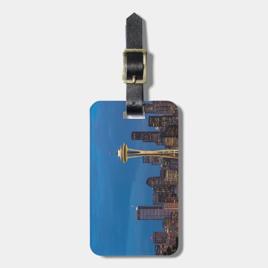 De Space Needle en het centrum van Seattle Bagagelabel (Voorkant verticaal)