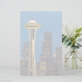De Space Needle en het centrum van Seattle Briefpapier (Staand voorkant)