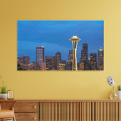 De Space Needle en het centrum van Seattle Canvas Afdruk (Insitu (Woonkamer))