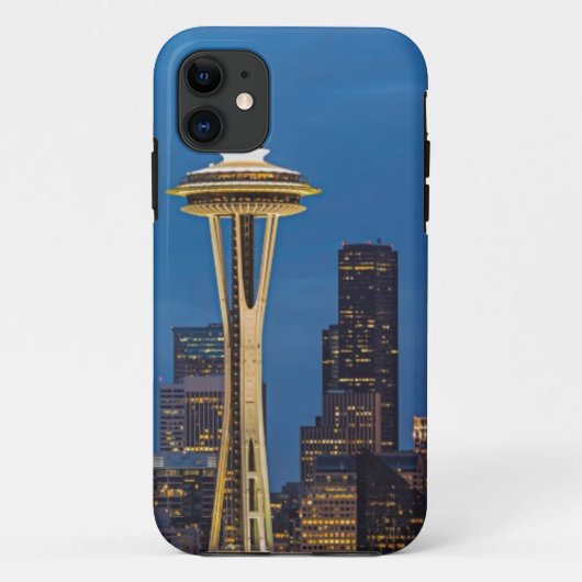 De Space Needle en het centrum van Seattle Case-Mate iPhone Case (Achterkant)