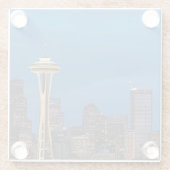 De Space Needle en het centrum van Seattle Glazen Onderzetter (Achterkant)