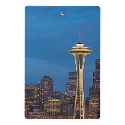De Space Needle en het centrum van Seattle Mini Klembord (Achterkant)