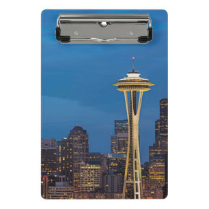 De Space Needle en het centrum van Seattle Mini Klembord