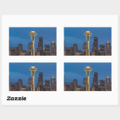 De Space Needle en het centrum van Seattle Rechthoekige Sticker (Vel)