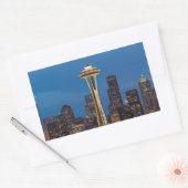De Space Needle en het centrum van Seattle Rechthoekige Sticker (Envelop)