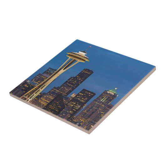 De Space Needle en het centrum van Seattle Tegeltje (Zijkant)