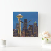 De Space Needle en het centrum van Seattle Vierkante Klok (Huis)
