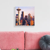 De Space Needle is een toren in Seattle Canvas Afdruk (Insitu (Woonkamer))