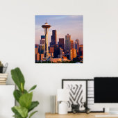 De Space Needle is een toren in Seattle Poster (Thuiskantoor)