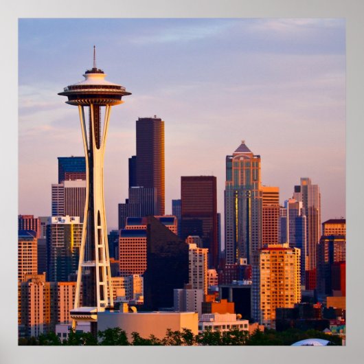 De Space Needle is een toren in Seattle Poster (Voorkant)