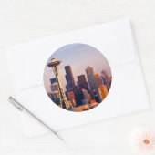 De Space Needle is een toren in Seattle Ronde Sticker (Envelop)