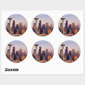 De Space Needle is een toren in Seattle Ronde Sticker (Vel)