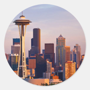 De Space Needle is een toren in Seattle Ronde Sticker