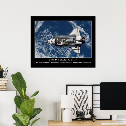 De Space Shuttle Discovery rendezvous and docking Poster (Thuiskantoor)