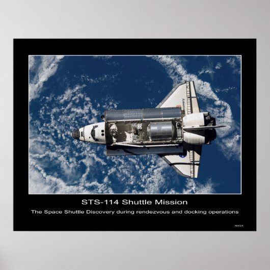 De Space Shuttle Discovery rendezvous and docking Poster (Voorkant)