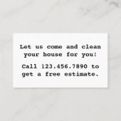 De Sparkle Mom Squad House Cleaning Visitekaartje (Achterkant)