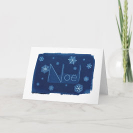 De Spatie van Cyanotype van de Sneeuwvlok van Noël Feestdagen Kaart
