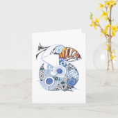 De spatie van de de notakaart van de pelikaan kaart (Gele Bloem)