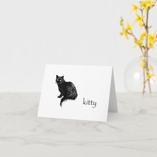 De spatie van de Kaart van de Nota van het kat (Gele Bloem)