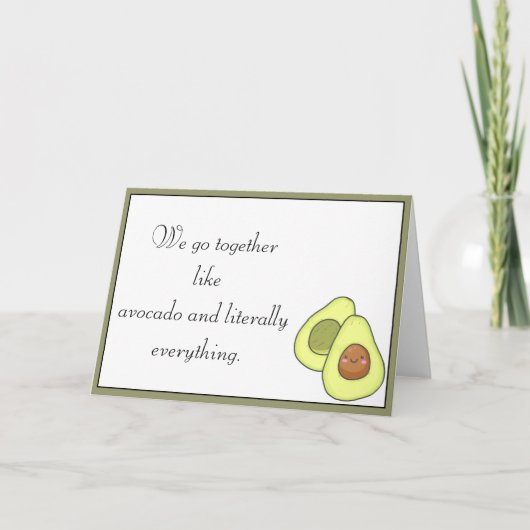 De Spatie van de Liefde van de avocado binnen Kaart (Voorkant)