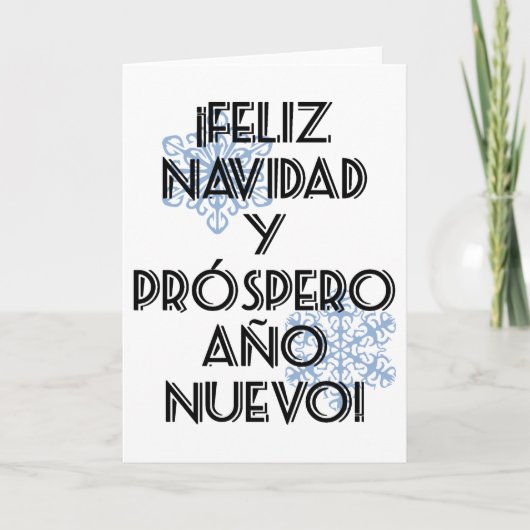 De Spatie van Navidad Y Prospero Ano Nuevo Tarjeta Feestdagen Kaart (Voorkant)