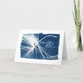 De Spatie van White Pine Cyanotype van de vrede & Feestdagen Kaart