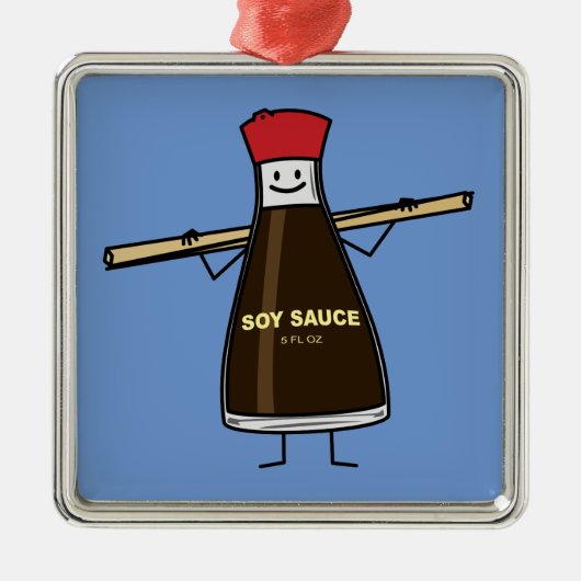 De specerij Aziatische eetstokjes van de Fles van Metalen Ornament (Voorkant)