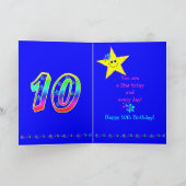 De speciale 10de Sterren Brithday van het Meisje Kaart (Binnen)